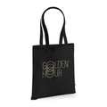 Organic Black Tote Bag – Golden Hour